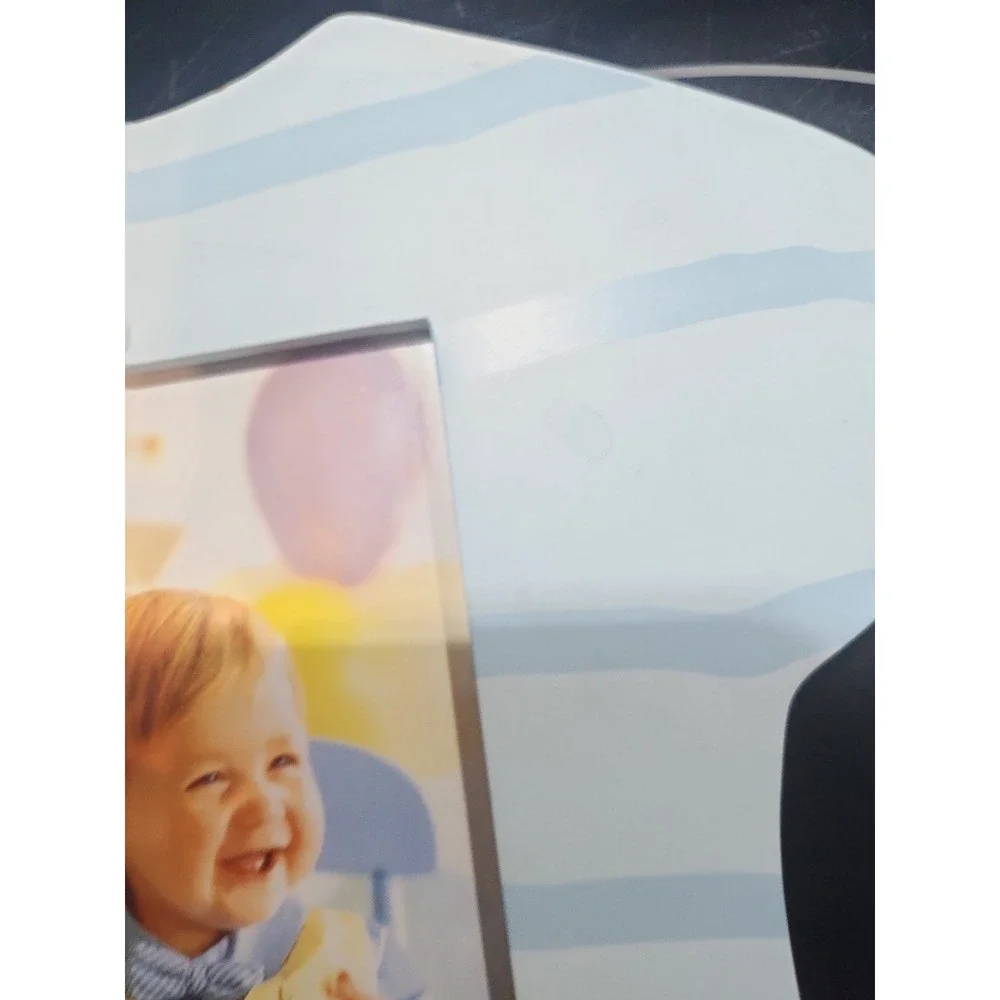 Hallmark~Baby Boy Outfit~Wooden Frame~Holds 3 1/2